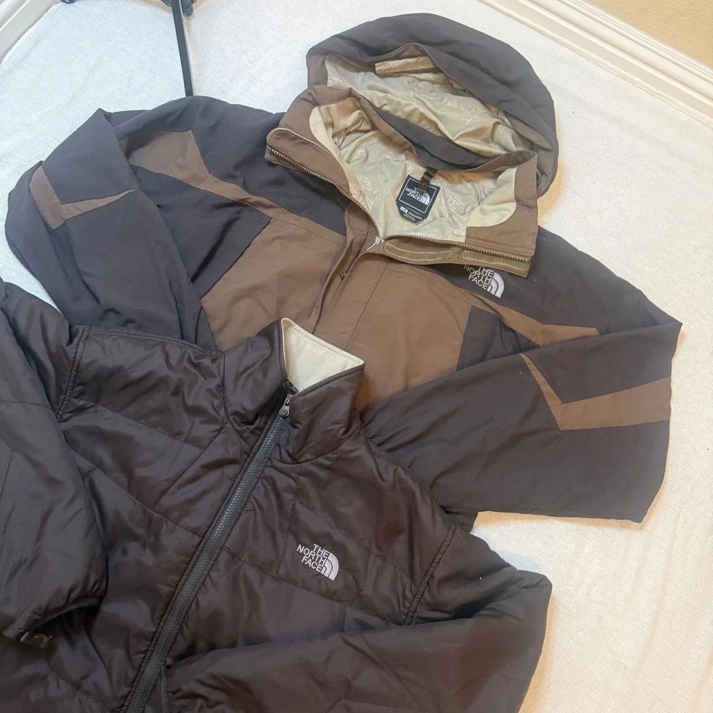 The North Face Triclimate 3-in-1 Jacket Mens Large Brown Puffer Shell Hooded